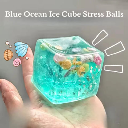Ocean Block Stress Ball Fidget Toy – Squishy Sensory Relief