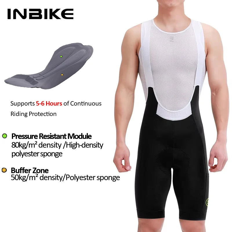 INBIKE Men's Cycling Bib Shorts with Padded Seat