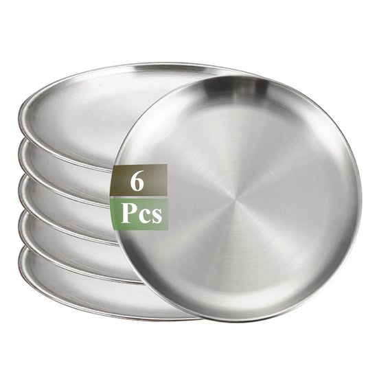 Stainless Steel Plates Set of 6 – BBQ & Serving Trays