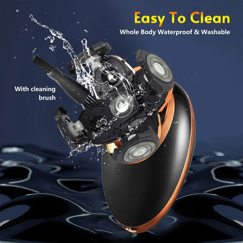 5-in-1 Electric Shaver for Men – Bald Head & Beard Grooming Kit