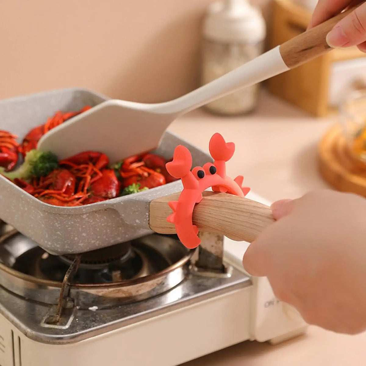 Crab Shaped Silicone Utensil Rest & Spoon Holder for Stove