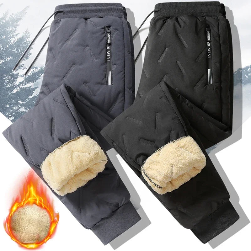 Men's Fleece-Lined Thermal Sweatpants – Waterproof Winter Joggers