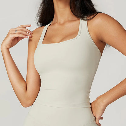 Women's Yoga Tank Top with Built-In Bra - Workout Vest