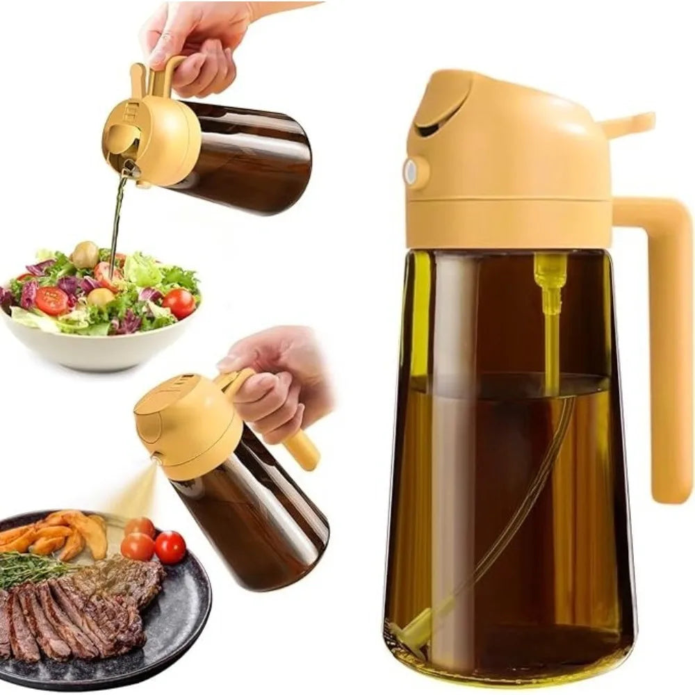 Oil Dispenser Bottle 470ml - Dark Glass Gravity Sensor Lid