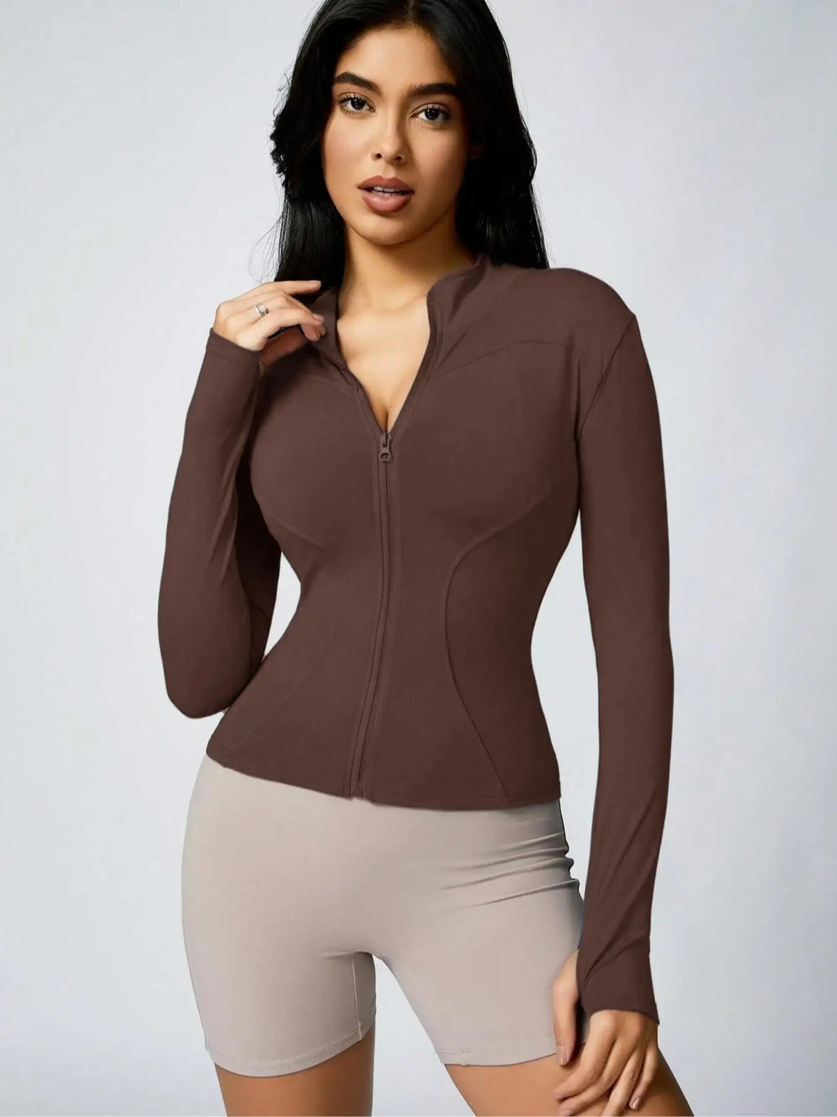 Women's Zip-Up Turtleneck Sports Jacket – Slim Fit