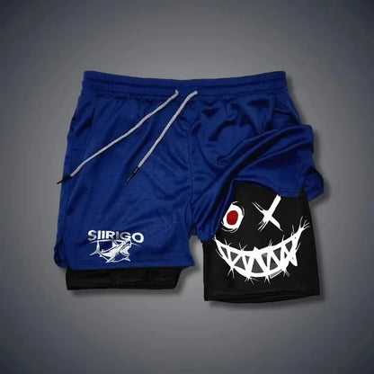 Men's 2-in-1 Graphic Print Fitness Shorts