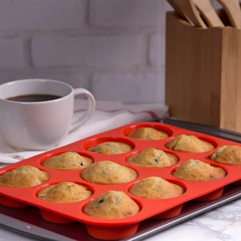 24-Cup Silicone Muffin Pan – Mini Cupcake & Baking Mold