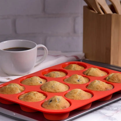 24-Cup Silicone Muffin Pan – Mini Cupcake & Baking Mold