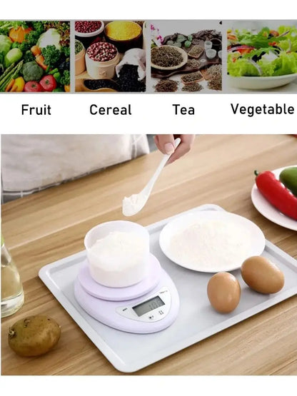 Digital Kitchen Scale 5kg – Portable Food Weight Scale