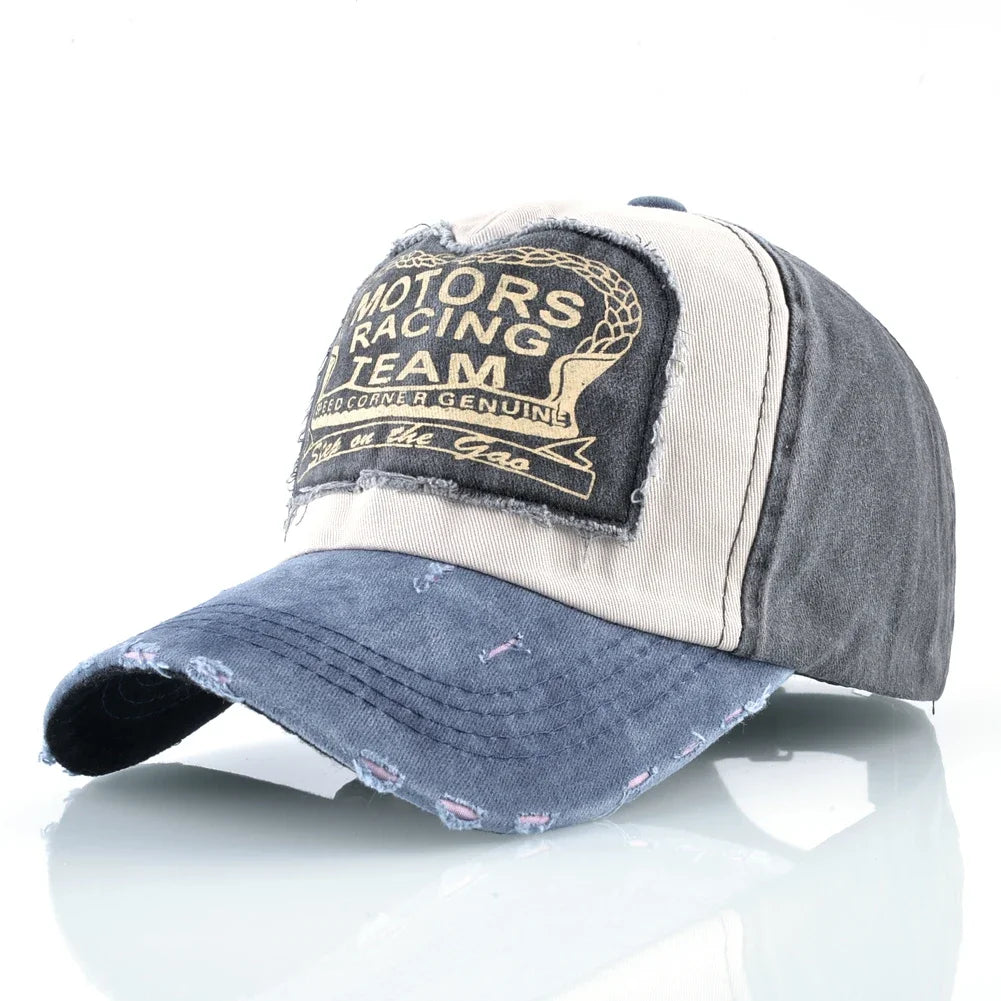 Vintage Washed Baseball Cap Letter Patch Snapback Hat Unisex