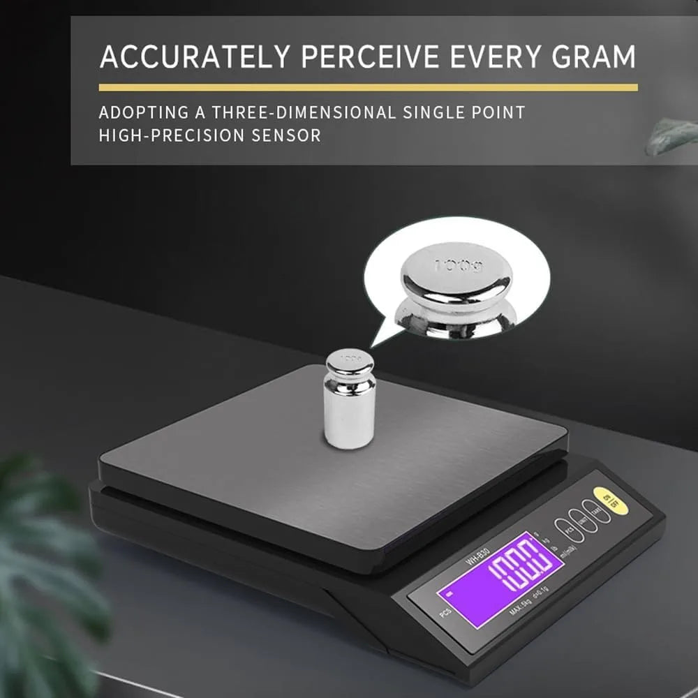 Digital Kitchen Scale with LCD Display – Waterproof Stainless Steel