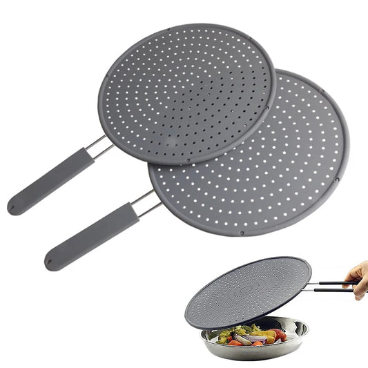 Silicone Splatter Screen with Handle – 48cm Oil Splash Guard