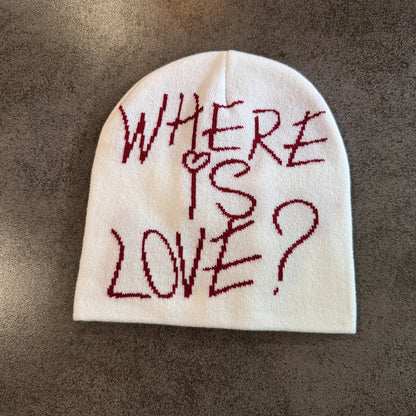 Y2K Letter Print Knit Beanie Hat – Unisex Winter Cap