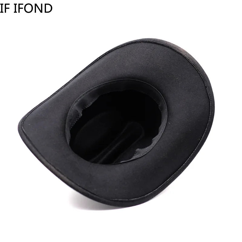 Vintage Western Cowboy Hat – Wide Brim Felt Jazz Hat for Men & Women