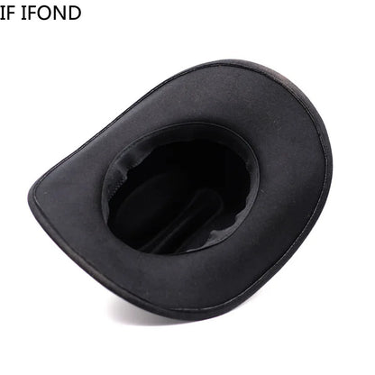 Vintage Western Cowboy Hat – Wide Brim Felt Jazz Hat for Men & Women