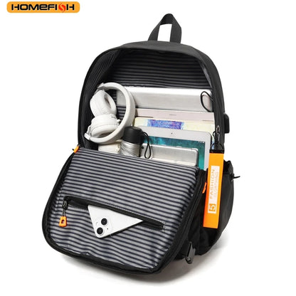 Waterproof Men's Backpack – Large Capacity Streetwear Rucksack