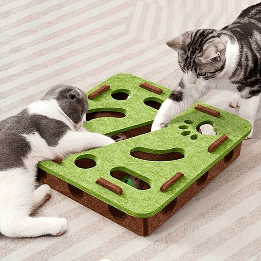Cat Puzzle Toy – Interactive Maze Tunnel with Bell Balls