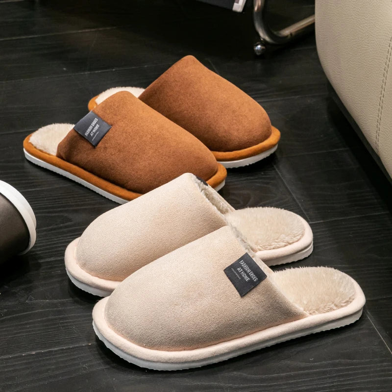 Winter Warm Slippers – Non-Slip Fleece-Lined House Slides