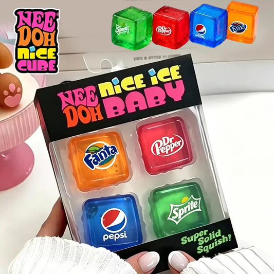 NeeDoh Nice Ice Baby Squishy Fidget Toy – Mini 4-Pack Stress Relief Set