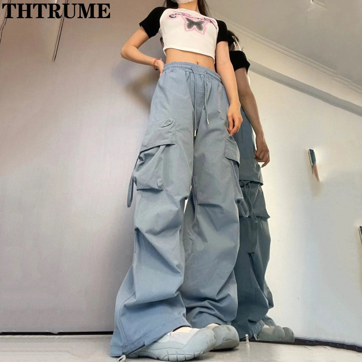 Baggy Cargo Pants Women – Retro Oversized Streetwear with Pockets