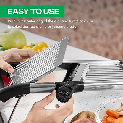 Adjustable Mandoline Slicer – Stainless Steel Vegetable & Fruit Cutter