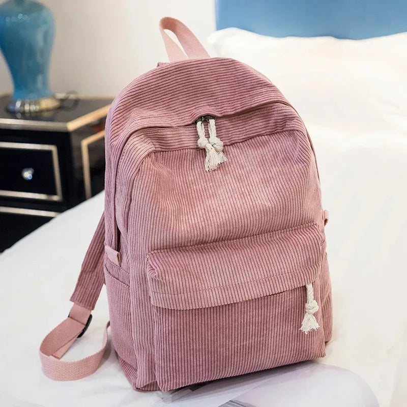 Personalized Kids Corduroy Backpack – Embroidered Name School Bag