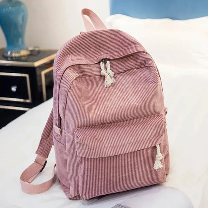 Personalized Kids Corduroy Backpack – Embroidered Name School Bag