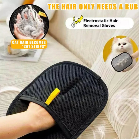 Pet Hair Removal Gloves – Reusable Double-Sided Fur Cleaning Pads