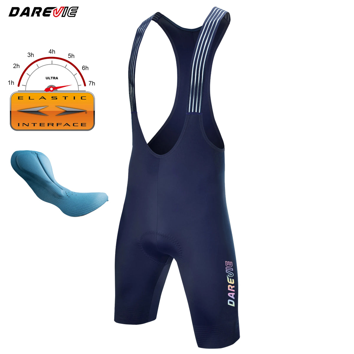 Cycling Bib Shorts Men - Darevie DVP105 Italy Elastic Interface Pad
