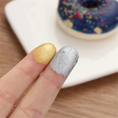 Edible Glitter Powder – Gold & Silver Shimmer Dust for Cake, Macaron & Pastry Decorating