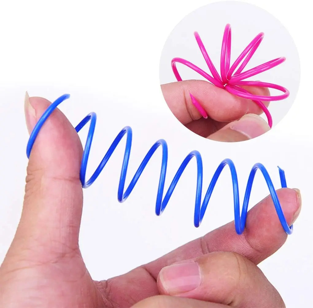 Cat Spring Toys – Colorful Plastic Coil Spiral Interactive Toy