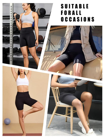High-Waist Biker Shorts for Women - Tummy Control