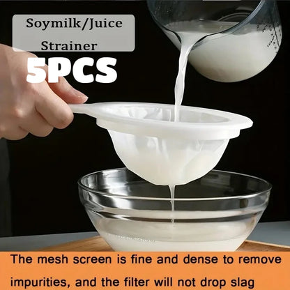 Ultra-Fine Mesh Strainer Spoon – Nylon Sieve for Soy Milk, Juice & Coffee