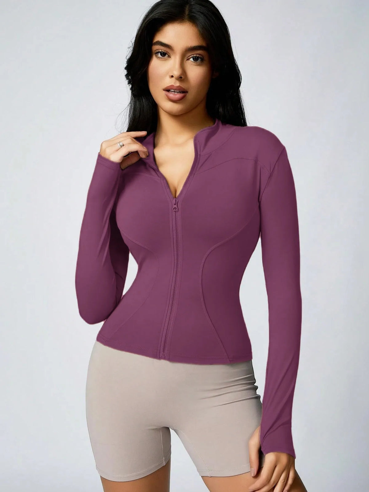 Women's Zip-Up Turtleneck Sports Jacket – Slim Fit