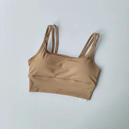 Women's Padded Sports Bra with Double Straps for Yoga & Gym