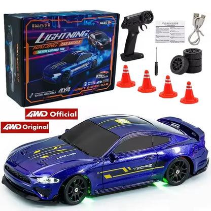 4WD RC Drift Car Lightning Racing 1:43 & 1:64 Scale with LED Lights