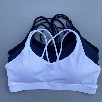 Strappy Cross-Back Sports Bra for Women – Yoga & Gym Top