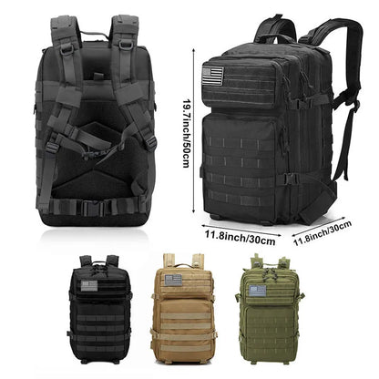 50L Tactical Backpack for Men – Waterproof Military Travel Rucksack