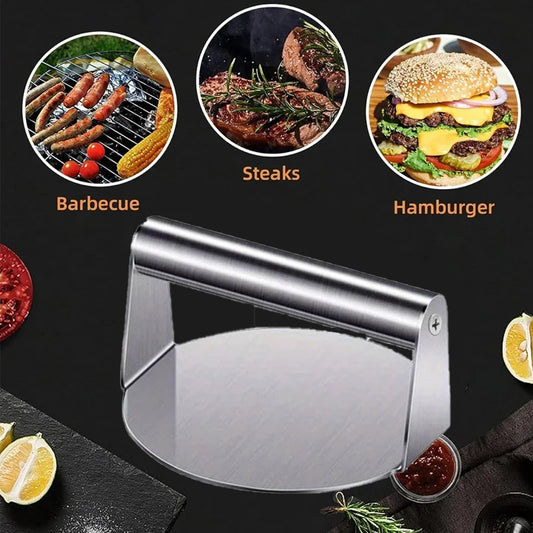 Burger Press Stainless Steel – Non-Stick Hamburger Meat Smasher