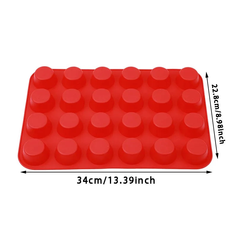 24-Cup Silicone Muffin Pan – Mini Cupcake & Baking Mold