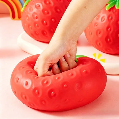 Giant Strawberry Squishy Stress Ball – Slow Rising Fidget Toy