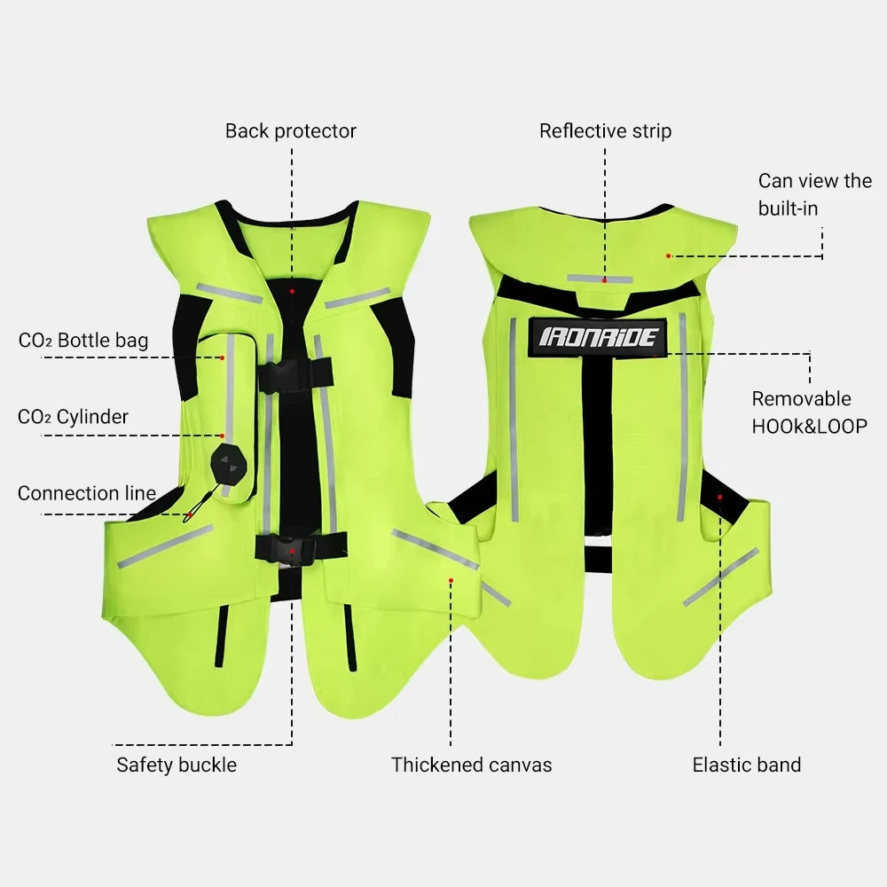 Motorcycle Airbag Safety Vest with CE Protector – Motocross Riding