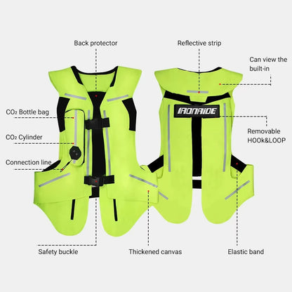 Motorcycle Airbag Safety Vest with CE Protector – Motocross Riding