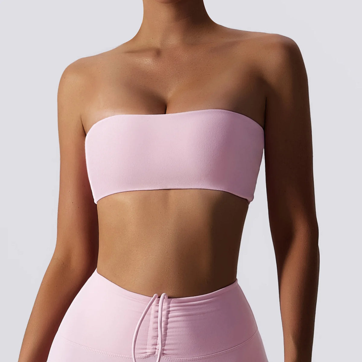 Women's Strapless Sports Bra – Seamless Bandeau Tube Top