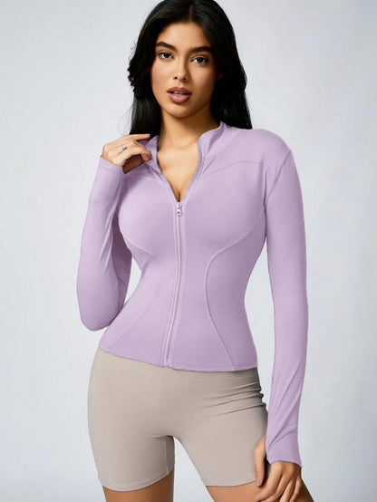 Women's Zip-Up Turtleneck Sports Jacket – Slim Fit