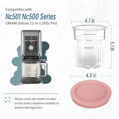 Ninja Creami Replacement Pint Containers with Lids – Set of 4