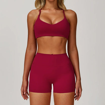 Women's Yoga Set 2-3 Piece Workout Tracksuit with Sports Bra