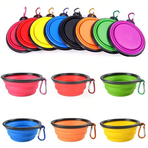 Collapsible Silicone Pet Travel Bowl – Portable Dog & Cat Feeder with Carabiner