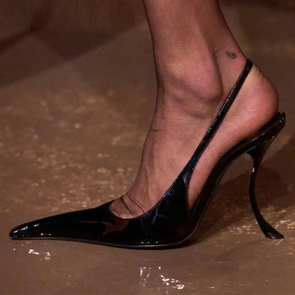 Pointed-Toe Slingback Stiletto Sandals for Women – 10.5cm Heel