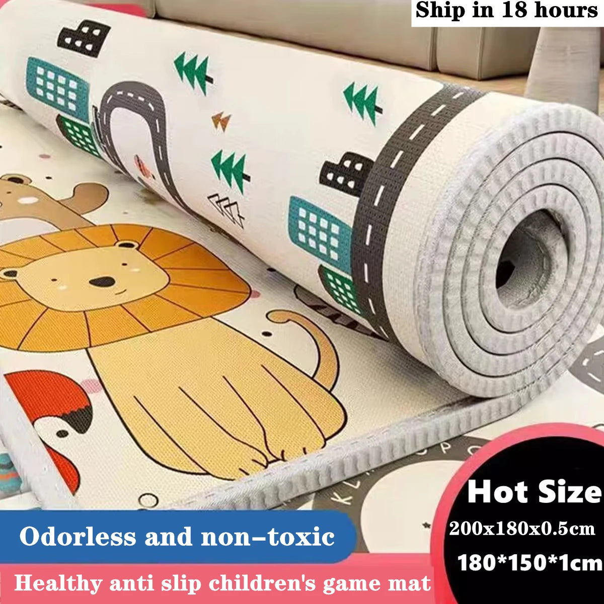 Baby Play Mat Double Sided – Non-Toxic EPE Foam Crawling Mat for Infants & Toddlers